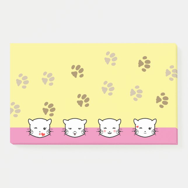 Notas Post-it® Arte de Emoji de Gato 2 (Anverso)