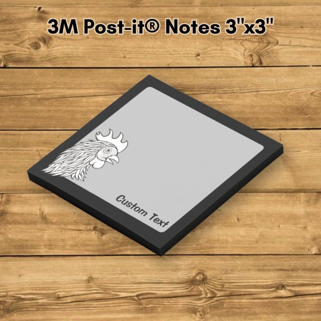 Notas Post-it® Arte de línea de cabeza de gallo (Subido por el creador)