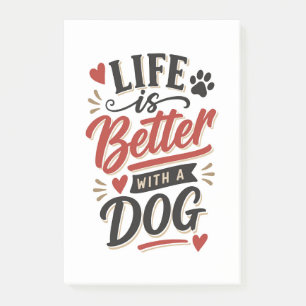 Notas Post-it® Arte de pared para amantes de perros - La vida es
