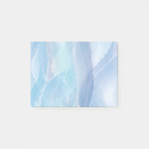 Notas Post-it® Arte de pincel azul, abstracto, de color de agua f