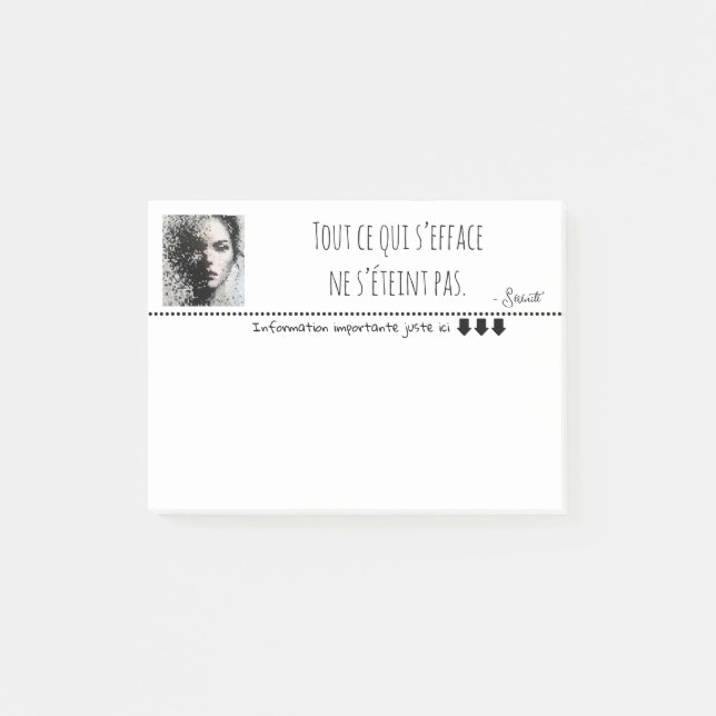 Notas Post-it® Arte de píxeles en blanco retrato (Anverso)