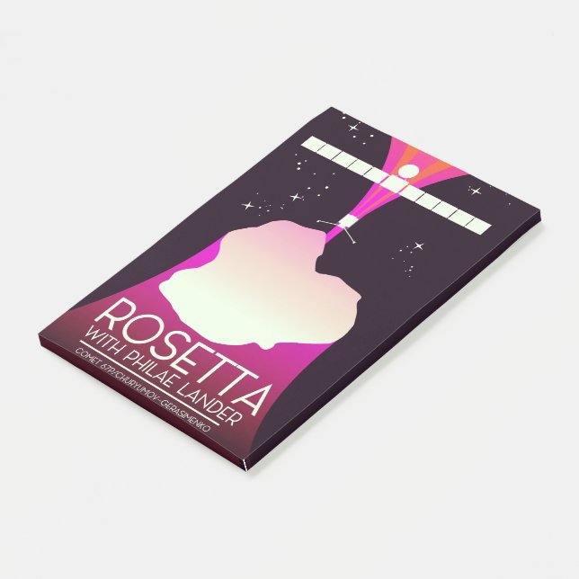 Notas Post-it® Arte espacial Rosetta & Philae Lander. (En perspectiva)