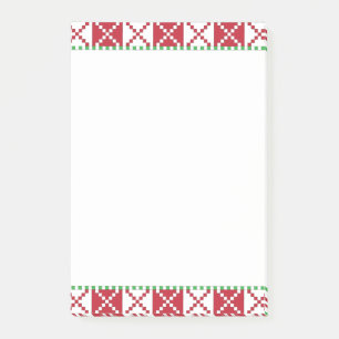 Notas Post-it® Arte étnico letón letón rojo, blanco y verde