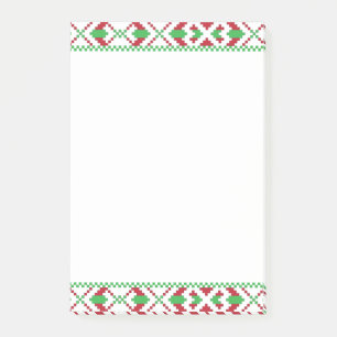 Notas Post-it® Arte folclórico étnico letón verde y rojo