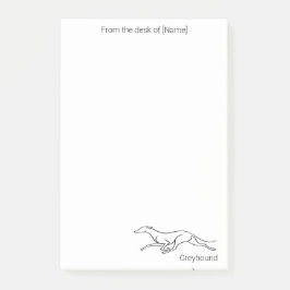 Notas Post-it® Arte minimalista de línea única de Greyhound en Po