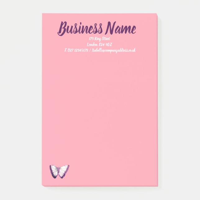 Notas Post-it® Artículos de marketing de negocios rosa personaliz (Anverso)