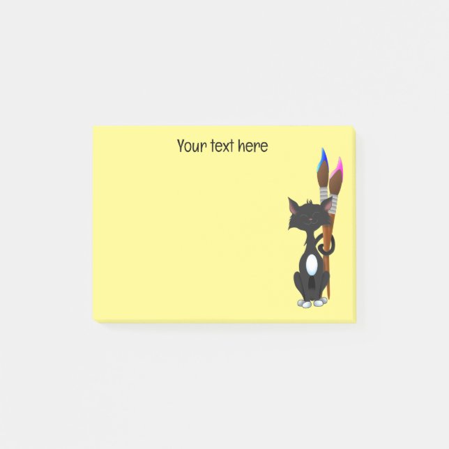 Notas Post-it® Artista Gato Personalizado  (Anverso)