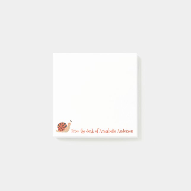 Notas Post-it® Arty Snail Personalize (Anverso)