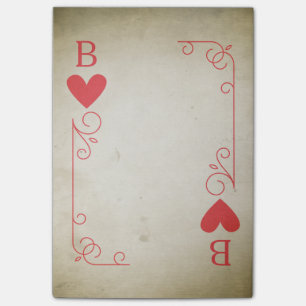 Notas Post-it® As del vintage de corazones