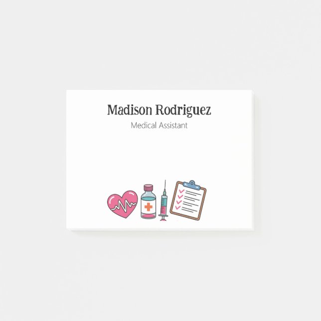 Notas Post-it® Asistente Médico Trabajador de la Salud (Anverso)