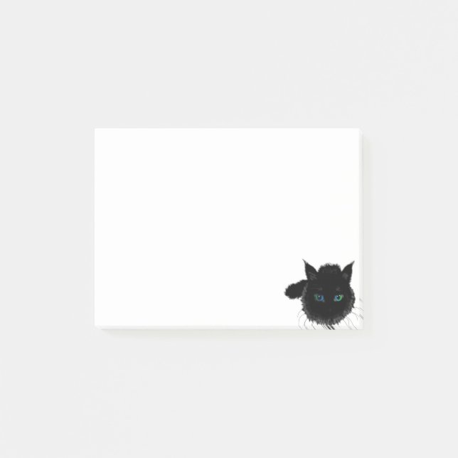 Notas Post-it® Aspecto de gato negro (Anverso)