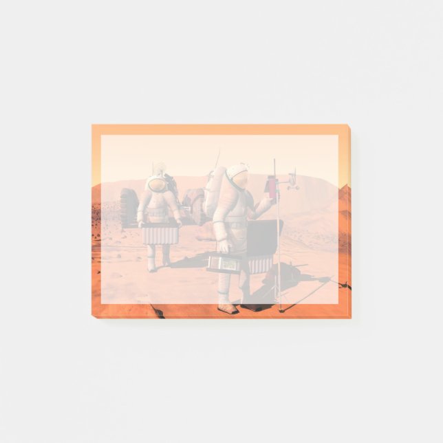 Notas Post-it® Astronautas Instalando Equipo Meteorológico En Mar (Anverso)