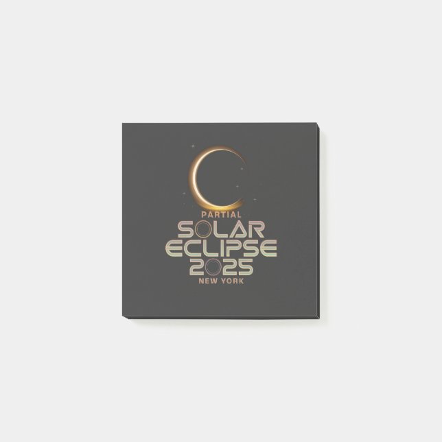 Notas Post-it® Astronomía de 2025 con eclipse solar parcial (Anverso)