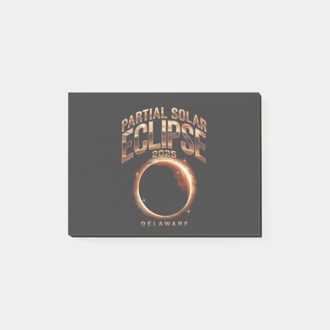 Notas Post-it® Astronomía de 2025 con eclipse solar parcial (Anverso)