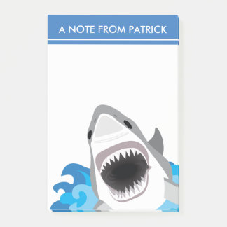 Notas Post-it® Ataque a tiburones - Gran tiburón blanco con mandí