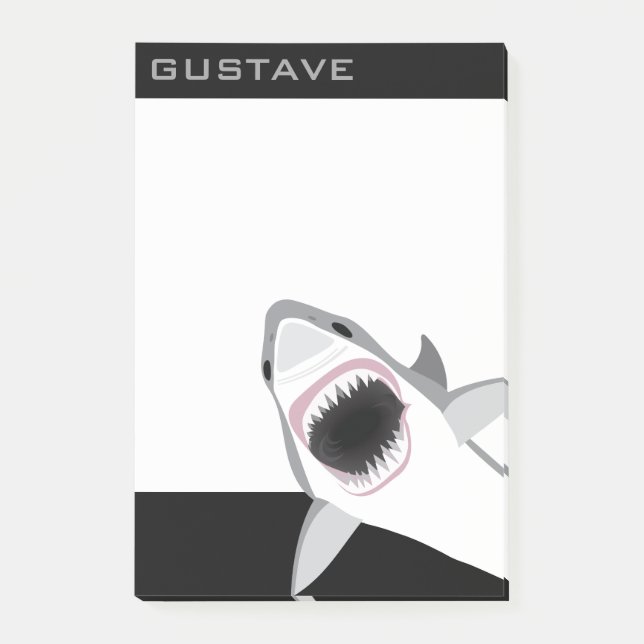 Notas Post-it® Ataque de tiburón agrega tu nombre gracioso (Anverso)