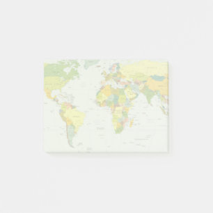Notas Post-it® Atlas del País del Mapa Mundial