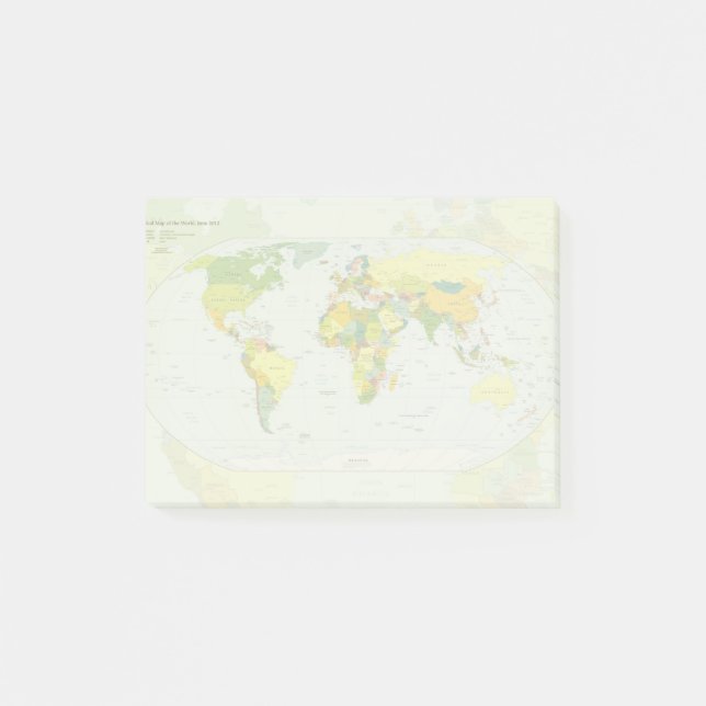 Notas Post-it® Atlas del País del Mapa Mundial (Anverso)
