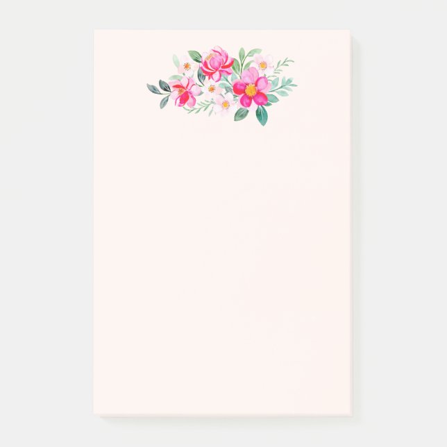 Notas Post-it® Atractivo Bouquet de flores rosadas de Bonito (Anverso)