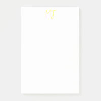 Atractivo Monograma Amarillo Blanco Moderno Minima