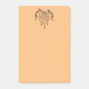 Notas Post-it® Atrapasueños de ballena Kokopelli nativo americano