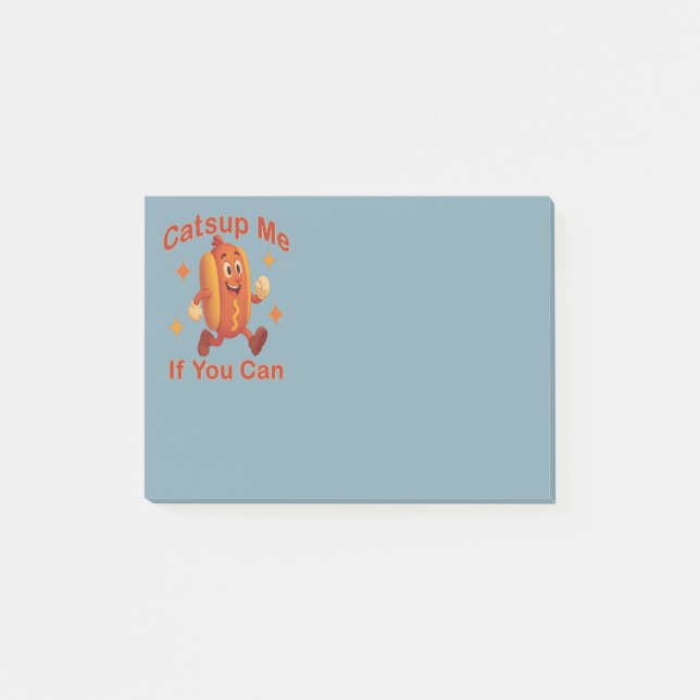 Notas Post-it® Atrápenme Si Puedes Comer Perro Caliente - Ketchup (Anverso)