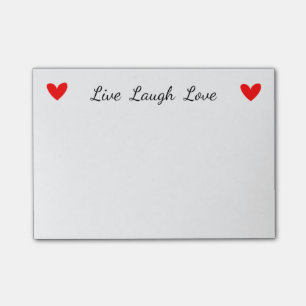 Notas Post-it® Attitude Live Laugh Love Red Heart Motivational