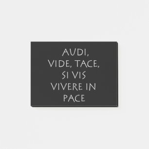 Notas Post-it® Audi vide tace está vis vivere in pace