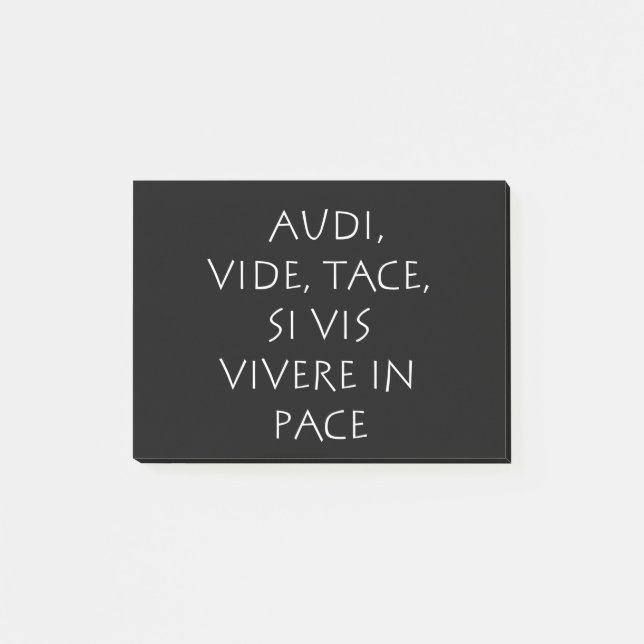 Notas Post-it® Audi vide tace está vis vivere in pace (Anverso)