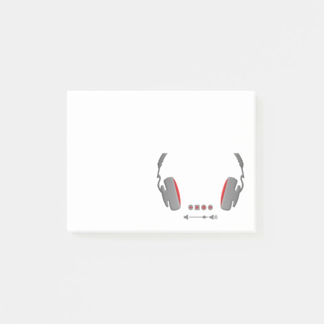 Notas Post-it® Auriculares con botones de control de volumen de m (Anverso)