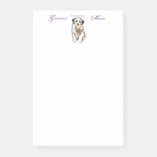 Notas Post-it® Aussie Heart Mom (Anverso)
