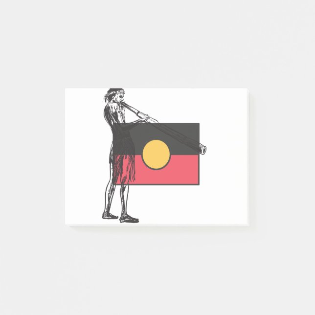 Notas Post-it® Australian Aboriginal Flag And Aborigin (Anverso)