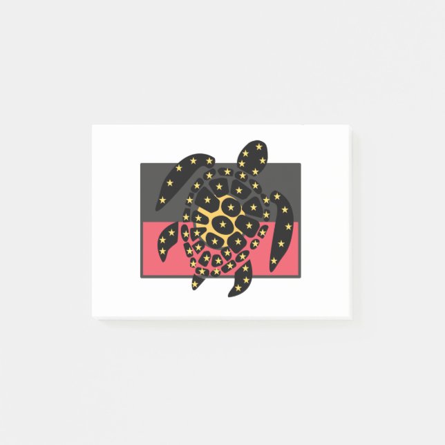 Notas Post-it® Australian Aboriginal Flag And Sea Turtle (Anverso)