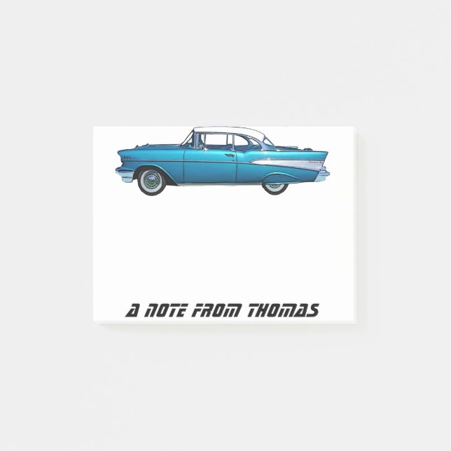 Notas Post-it® Auto Chevy Chevrolet Bel Air Classic de 1957 (Anverso)