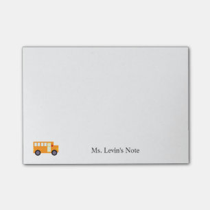 Notas Post-it® Autobús escolar amarillo lindo de encargo para el