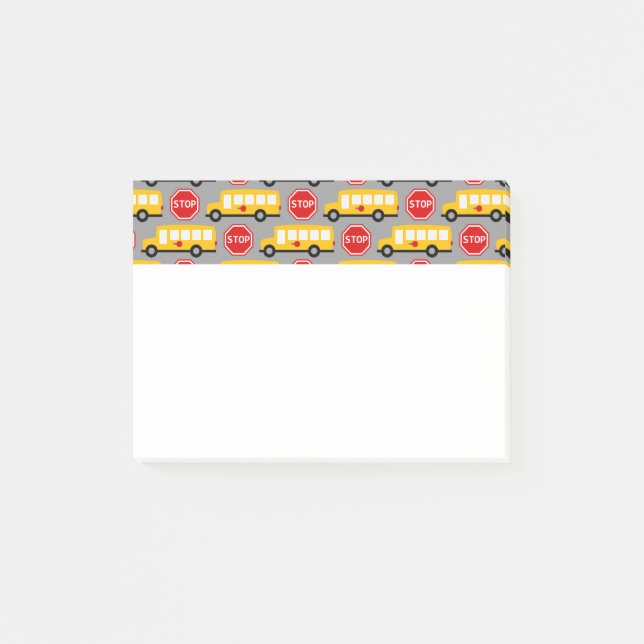 Notas Post-it® Autobús escolar y Rótulo de parada (Anverso)