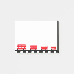 Notas Post-it® Autobús Londres con doble cubierta, dibujo rojo (