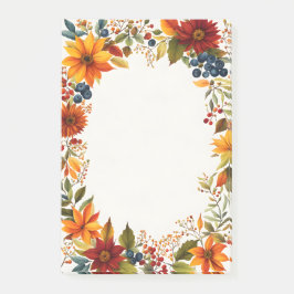 Notas Post-it® Autumn Theme Flowers & Berries Menu Invitation