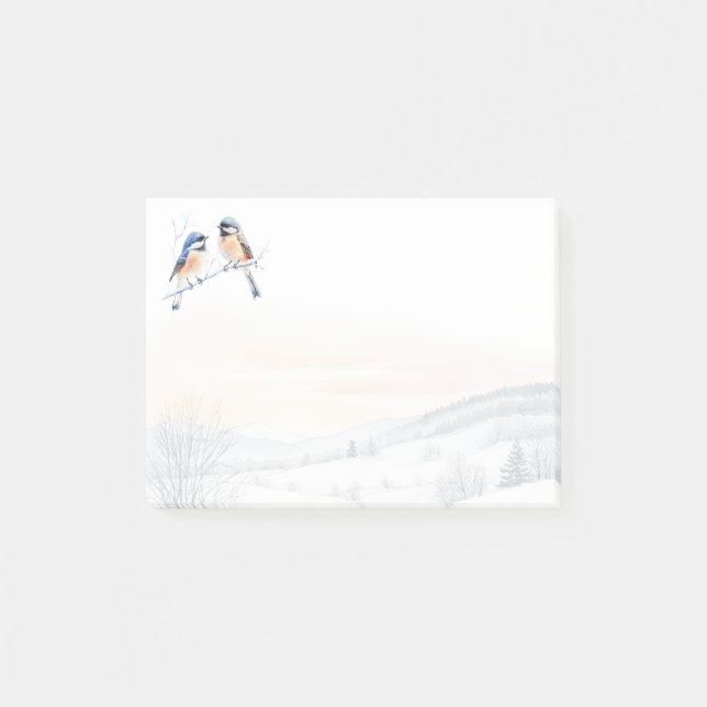 Notas Post-it® Ave de pollo en Navidades de invierno (Anverso)