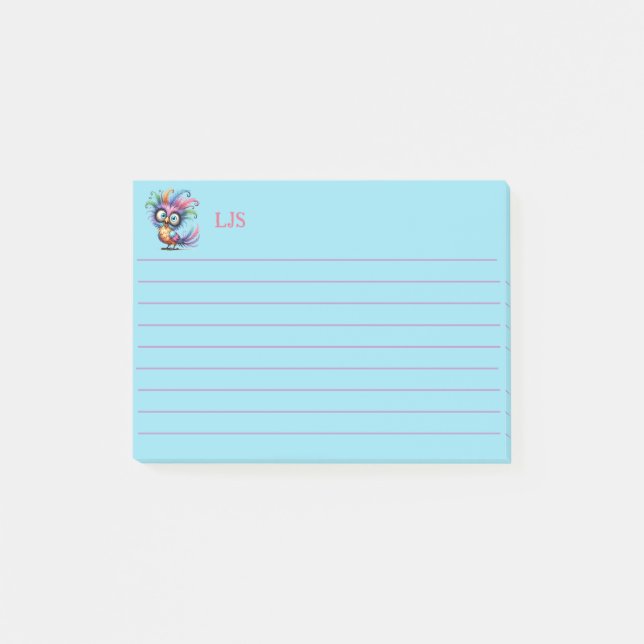 Notas Post-it® Ave divertida (Anverso)