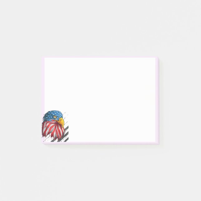 Notas Post-it® Ave pájaro águila calva bandera de Estados Unidos  (Anverso)