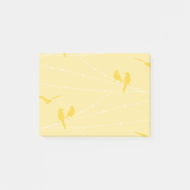 Notas Post-it® Aves en un cable (Anverso)