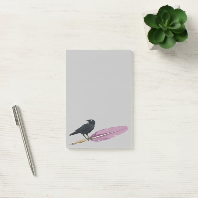 Notas Post-it® Aves Negras Feather Pen Raven (Oficina)