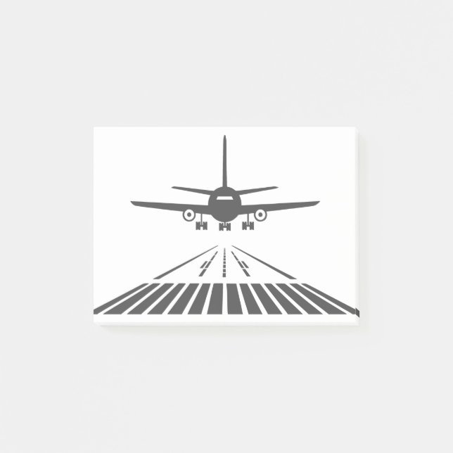 Notas Post-it® Avión despegando del Ilustracion Runway (Anverso)