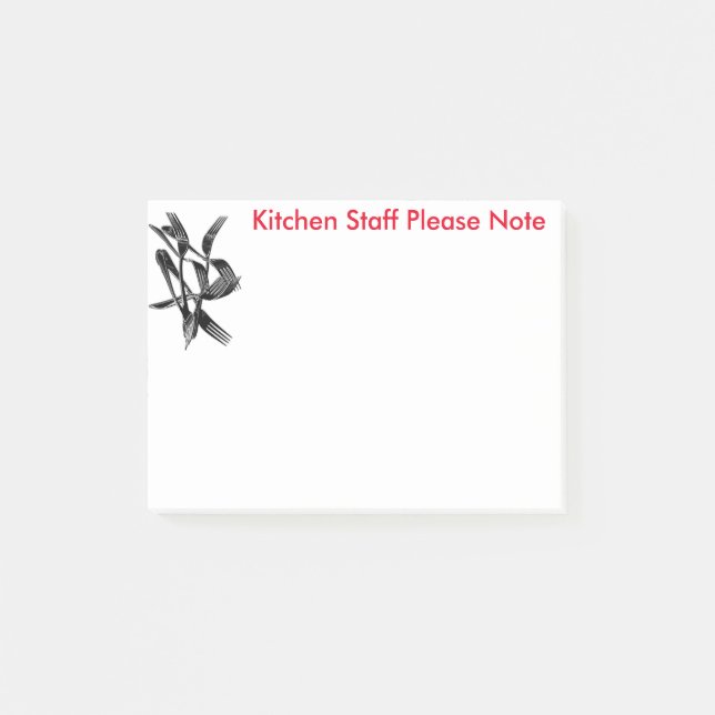 Notas Post-it® Aviso al personal de la cocina (Anverso)