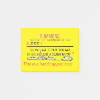 Notas Post-it® Aviso de estacionamiento para personas con discapa