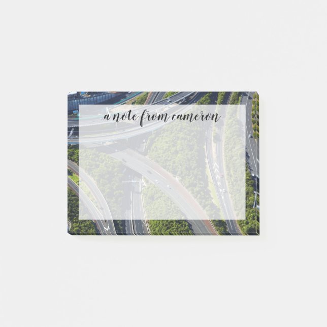 Notas Post-it® Aviso sobre cruce de carreteras (Anverso)