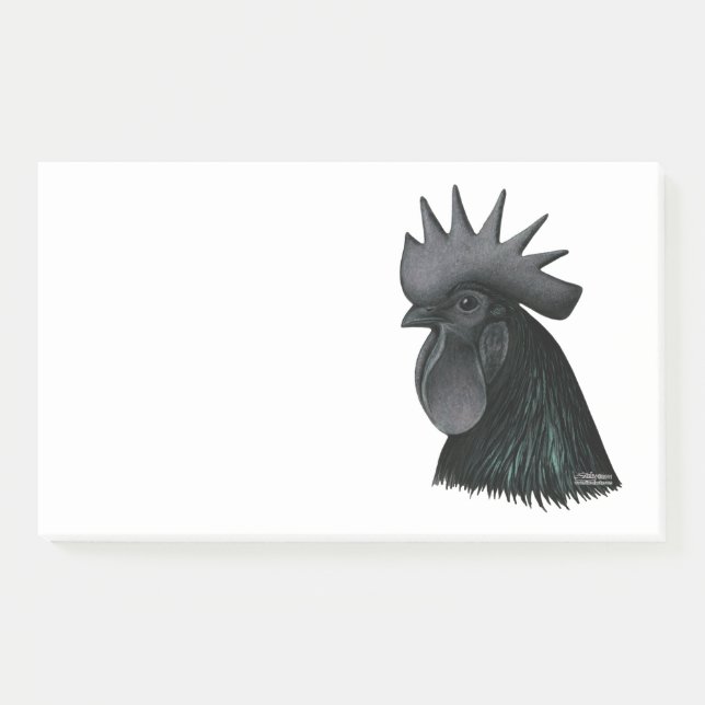 Notas Post-it® Ayam Cemani Rooster Head (Anverso)