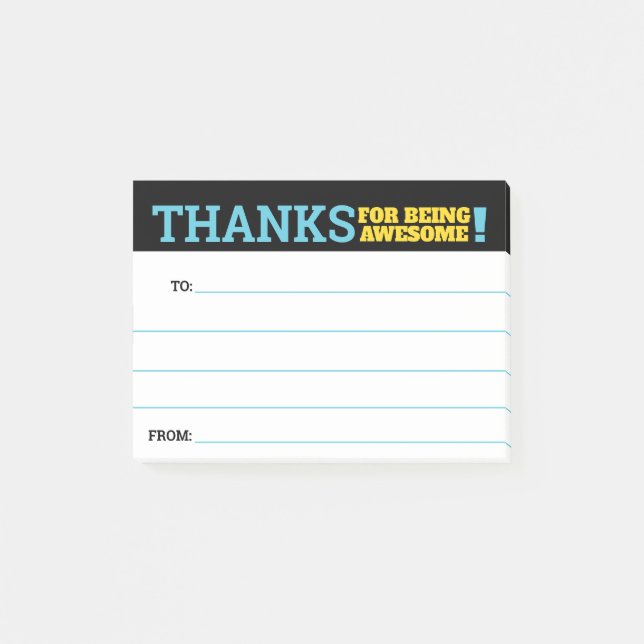 Notas Post-it® Ayudante de reconocimiento de empleados gracias ku (Anverso)