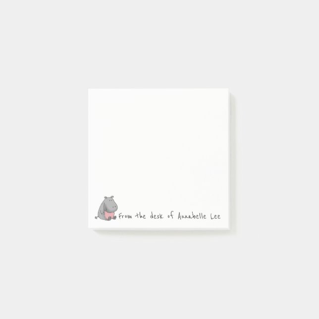 Notas Post-it® Ayudante del hipopótamo (Anverso)